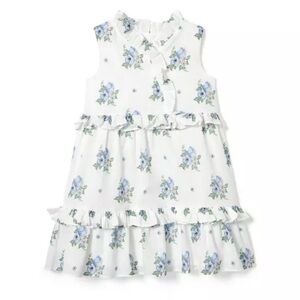 Janie and Jack Jet White Floral Tiered Sundress 12-18M